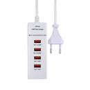 5V 4.1A 4 USB Ports Charger Adapter with Power Plug Cable, Cable Length: 1.5m, EU Plug(White)
