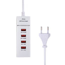 5V 4.1A 4 USB Ports Charger Adapter with Power Plug Cable, Cable Length: 1.5m, EU Plug(White)