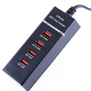 5V 4.1A 4 USB Ports Charger Adapter with Power Plug Cable, Cable Length: 1.5m, EU Plug(White)
