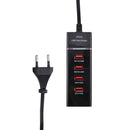 5V 4.1A 4 USB Ports Charger Adapter with Power Plug Cable, Cable Length: 1.5m, EU Plug(Black)
