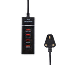 5V 4.1A 4 USB Ports Charger Adapter with Power Plug Cable, Cable Length: 1.5m, UK Plug