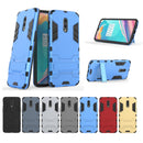 Shockproof PC + TPU Case with Holder for OnePlus 7 / 6T(Black)