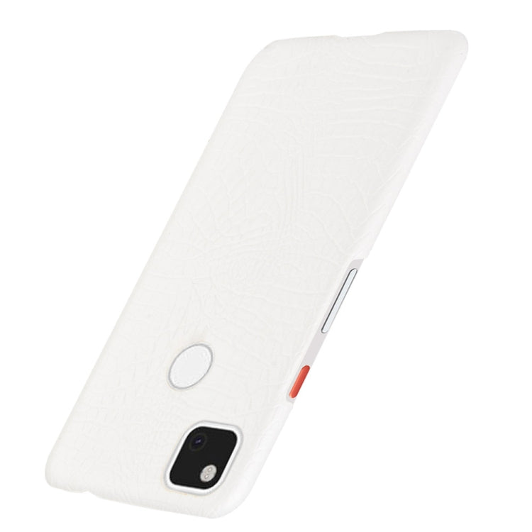 For Google Pixel 4a Shockproof Crocodile Texture PC + PU Case(White)