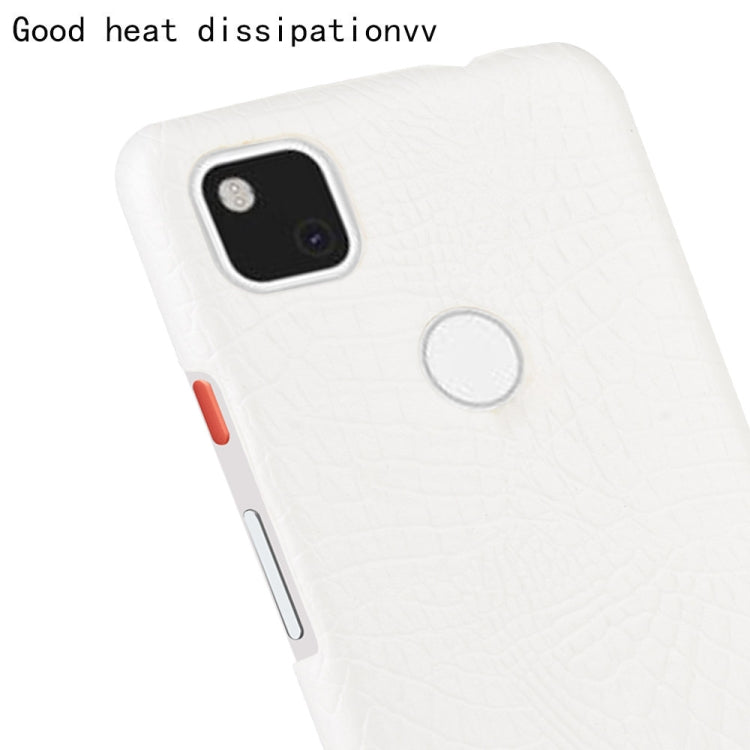 For Google Pixel 4a Shockproof Crocodile Texture PC + PU Case(White)