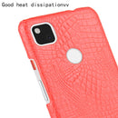 For Google Pixel 4a Shockproof Crocodile Texture PC + PU Case(Red)