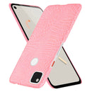 For Google Pixel 4a Shockproof Crocodile Texture PC + PU Case(Pink)