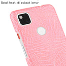 For Google Pixel 4a Shockproof Crocodile Texture PC + PU Case(Pink)