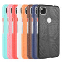 For Google Pixel 4a Shockproof Crocodile Texture PC + PU Case(Light green)