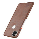 For Google Pixel 4a Shockproof Crocodile Texture PC + PU Case(Brown)