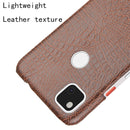 For Google Pixel 4a Shockproof Crocodile Texture PC + PU Case(Brown)