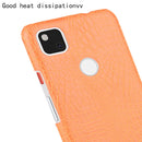 For Google Pixel 4a Shockproof Crocodile Texture PC + PU Case(Orange)