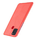 For Samsung Galaxy A21s Shockproof Crocodile Texture PC + PU Case(Red)