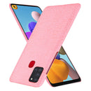 For Samsung Galaxy A21s Shockproof Crocodile Texture PC + PU Case(Pink)