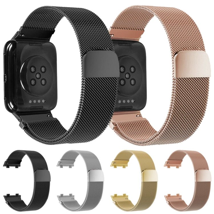 For OPPO Watch 41MM Smart Watch Milanese Stainless Steel Metal Watch Band (Blue)