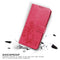 For Samsung Galaxy A21s Four-leaf Clasp Embossed Buckle Mobile Phone Protection Leather Case with Lanyard & Card Slot & Wallet & Bracket Function(Magenta)