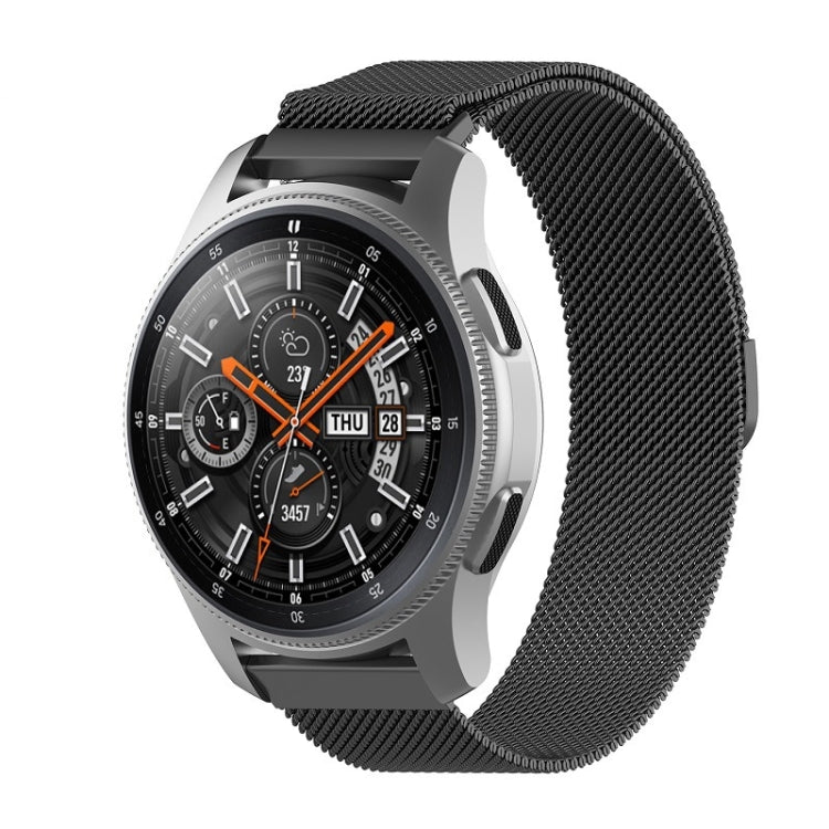 For Honor Magic Watch 2/Galaxy Active2 18mm Milan Stainless Steel Mesh Watch Band(Black)