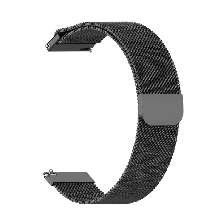For Honor Magic Watch 2/Galaxy Active2 18mm Milan Stainless Steel Mesh Watch Band(Black)