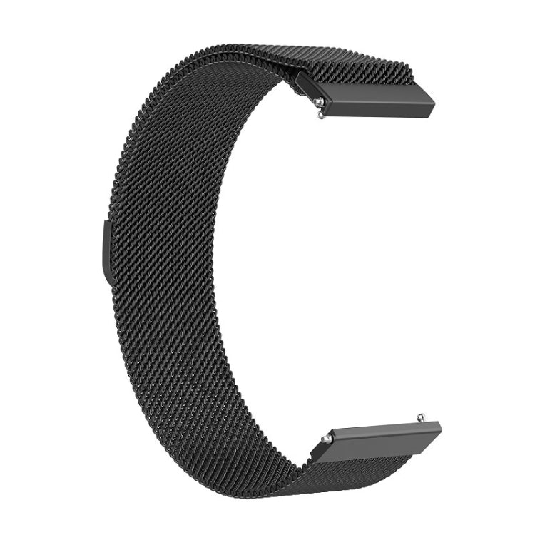 For Honor Magic Watch 2/Galaxy Active2 18mm Milan Stainless Steel Mesh Watch Band(Black)