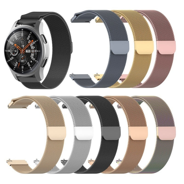 For Honor Magic Watch 2/Galaxy Active2 18mm Milan Stainless Steel Mesh Watch Band(Black)