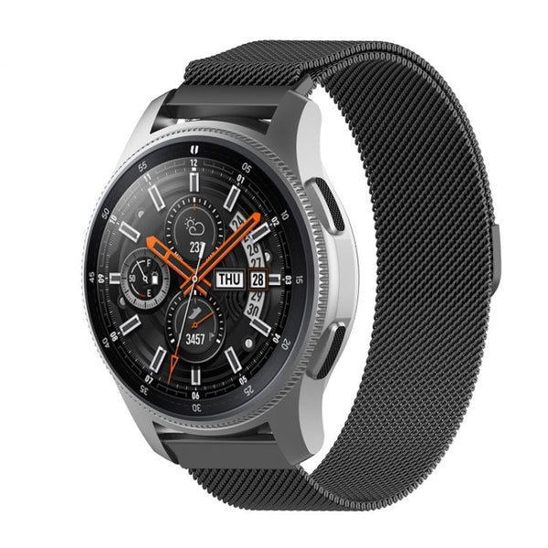 For Honor Magic Watch 2/Galaxy Active2 18mm Milan Stainless Steel Mesh Watch Band(Black)