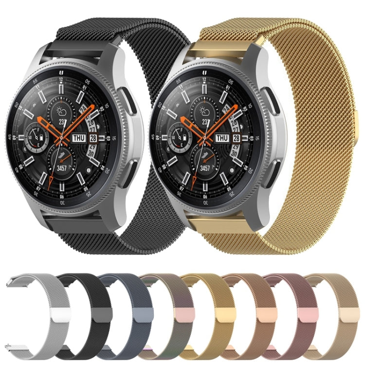 For Honor Magic Watch 2 / Galaxy Active2 22mm Milan Stainless Steel Mesh Watch Band(Black)