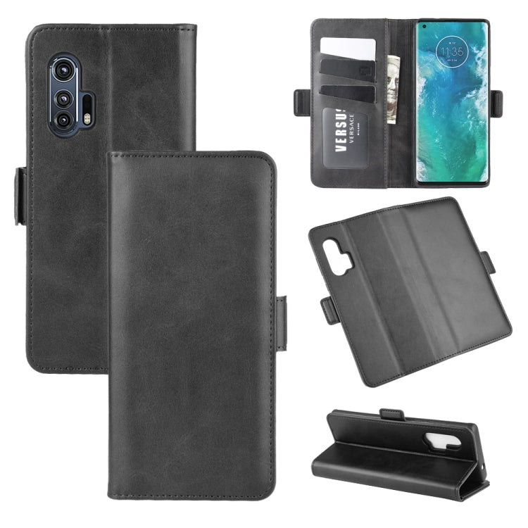 For Motorola Edge+ Dual-side Magnetic Buckle Horizontal Flip Leather Case with Holder & Card Slots & Wallet(Black)