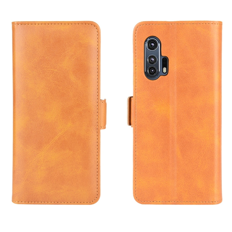 For Motorola Edge+ Dual-side Magnetic Buckle Horizontal Flip Leather Case with Holder & Card Slots & Wallet(Yellow)