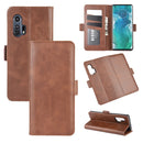 For Motorola Edge+ Dual-side Magnetic Buckle Horizontal Flip Leather Case with Holder & Card Slots & Wallet(Brown)
