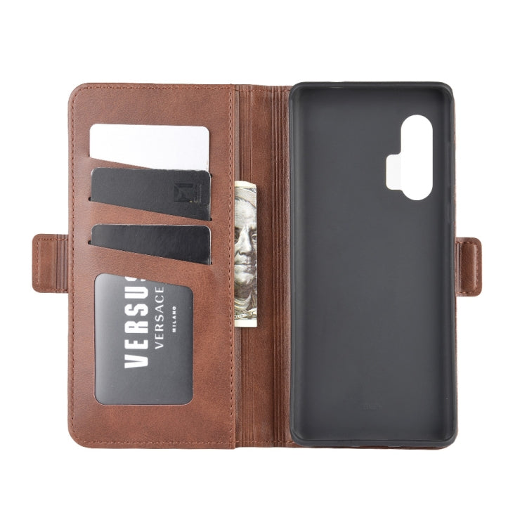 For Motorola Edge+ Dual-side Magnetic Buckle Horizontal Flip Leather Case with Holder & Card Slots & Wallet(Brown)