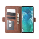 For Motorola Edge+ Dual-side Magnetic Buckle Horizontal Flip Leather Case with Holder & Card Slots & Wallet(Brown)