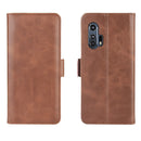 For Motorola Edge+ Dual-side Magnetic Buckle Horizontal Flip Leather Case with Holder & Card Slots & Wallet(Brown)
