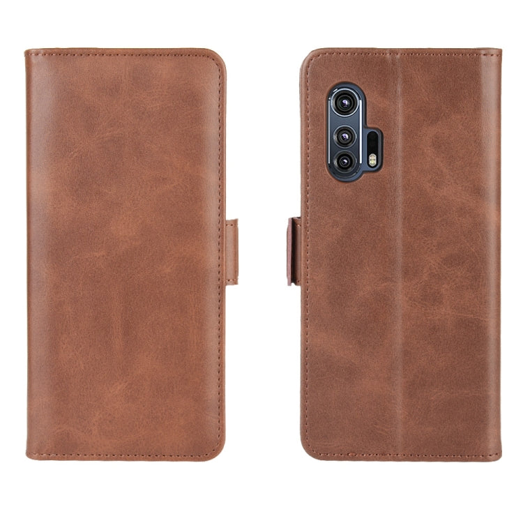 For Motorola Edge+ Dual-side Magnetic Buckle Horizontal Flip Leather Case with Holder & Card Slots & Wallet(Brown)