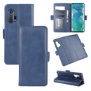 For Motorola Edge+ Dual-side Magnetic Buckle Horizontal Flip Leather Case with Holder & Card Slots & Wallet(Dark Blue)