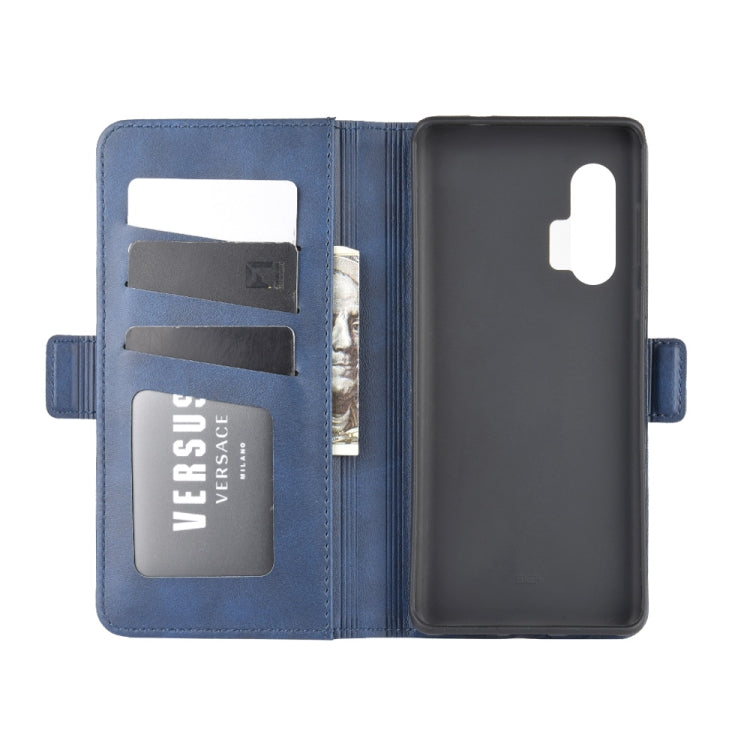 For Motorola Edge+ Dual-side Magnetic Buckle Horizontal Flip Leather Case with Holder & Card Slots & Wallet(Dark Blue)