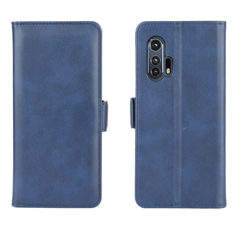 For Motorola Edge+ Dual-side Magnetic Buckle Horizontal Flip Leather Case with Holder & Card Slots & Wallet(Dark Blue)