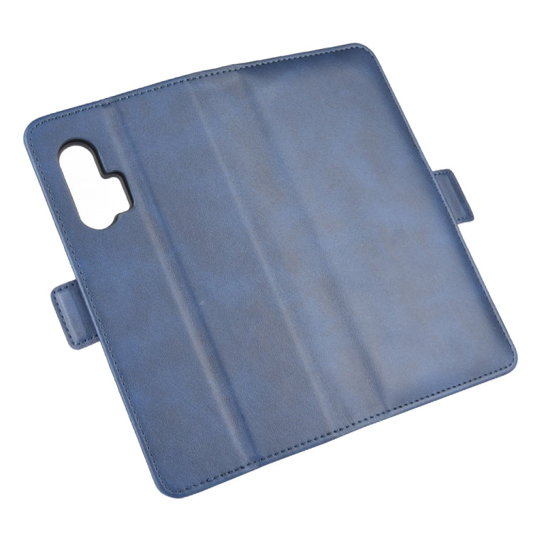 For Motorola Edge+ Dual-side Magnetic Buckle Horizontal Flip Leather Case with Holder & Card Slots & Wallet(Dark Blue)