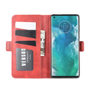 For Motorola Edge+ Dual-side Magnetic Buckle Horizontal Flip Leather Case with Holder & Card Slots & Wallet(Red)