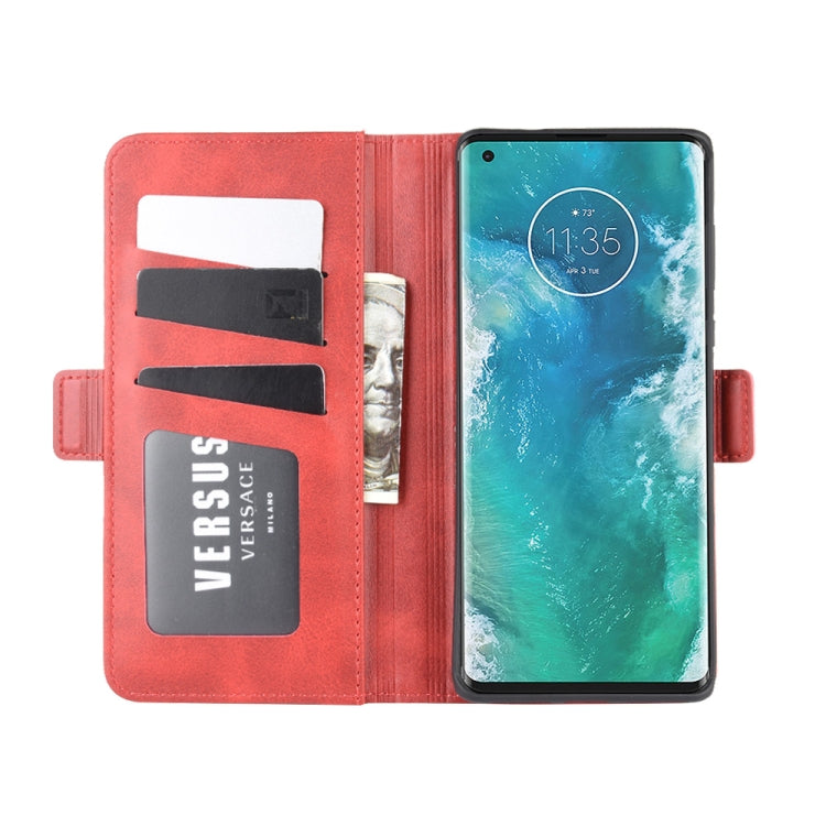 For Motorola Edge+ Dual-side Magnetic Buckle Horizontal Flip Leather Case with Holder & Card Slots & Wallet(Red)