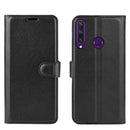 For Huawei Y6p Litchi Texture Horizontal Flip Protective Case with Holder & Card Slots & Wallet(Black)