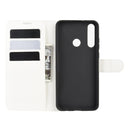 For Huawei Y6p Litchi Texture Horizontal Flip Protective Case with Holder & Card Slots & Wallet(White)