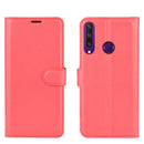 For Huawei Y6p Litchi Texture Horizontal Flip Protective Case with Holder & Card Slots & Wallet(Red)