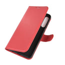 For Huawei Y6p Litchi Texture Horizontal Flip Protective Case with Holder & Card Slots & Wallet(Red)