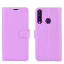 For Huawei Y6p Litchi Texture Horizontal Flip Protective Case with Holder & Card Slots & Wallet(Purple)