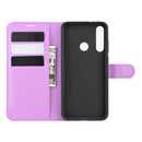 For Huawei Y6p Litchi Texture Horizontal Flip Protective Case with Holder & Card Slots & Wallet(Purple)