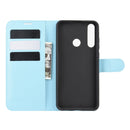 For Huawei Y6p Litchi Texture Horizontal Flip Protective Case with Holder & Card Slots & Wallet(Blue)