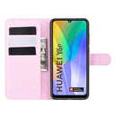 For Huawei Y6p Litchi Texture Horizontal Flip Protective Case with Holder & Card Slots & Wallet(Pink)