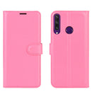 For Huawei Y6p Litchi Texture Horizontal Flip Protective Case with Holder & Card Slots & Wallet(Rose red)