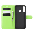 For Huawei Y6p Litchi Texture Horizontal Flip Protective Case with Holder & Card Slots & Wallet(Green)