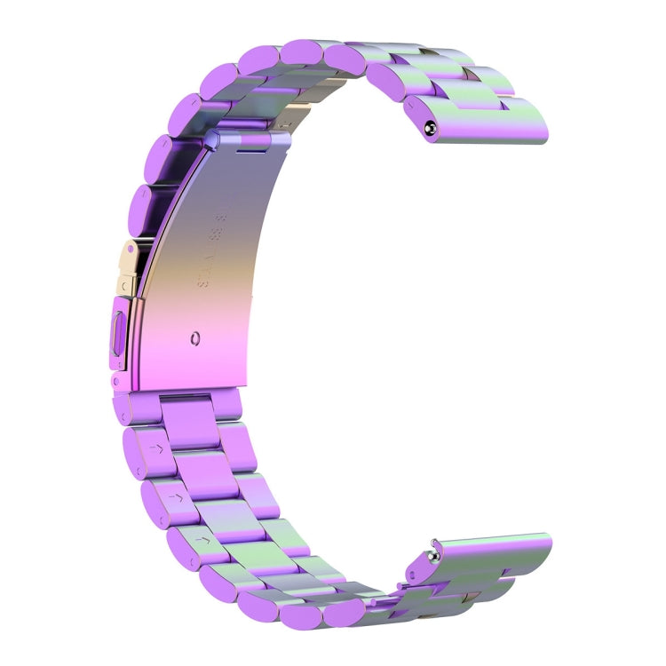 For Huami GTS/Galaxy Watch 42/40/44 20mm 3-Beads Stainless Steel Watch Band(Colourful)