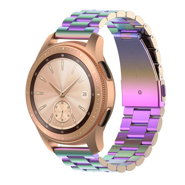 For Huami GTS/Galaxy Watch 42/40/44 20mm 3-Beads Stainless Steel Watch Band(Colourful)